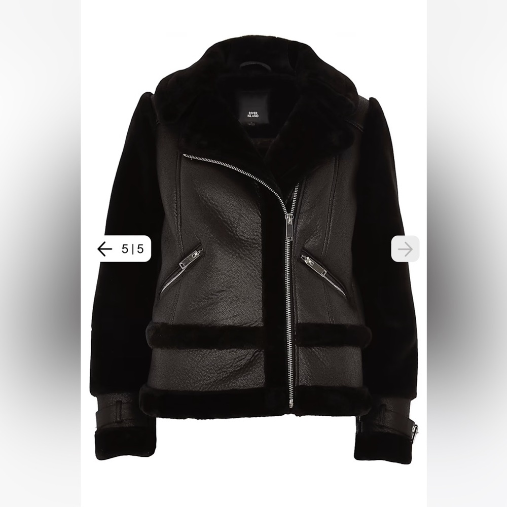 River island faux fur aviator jacket